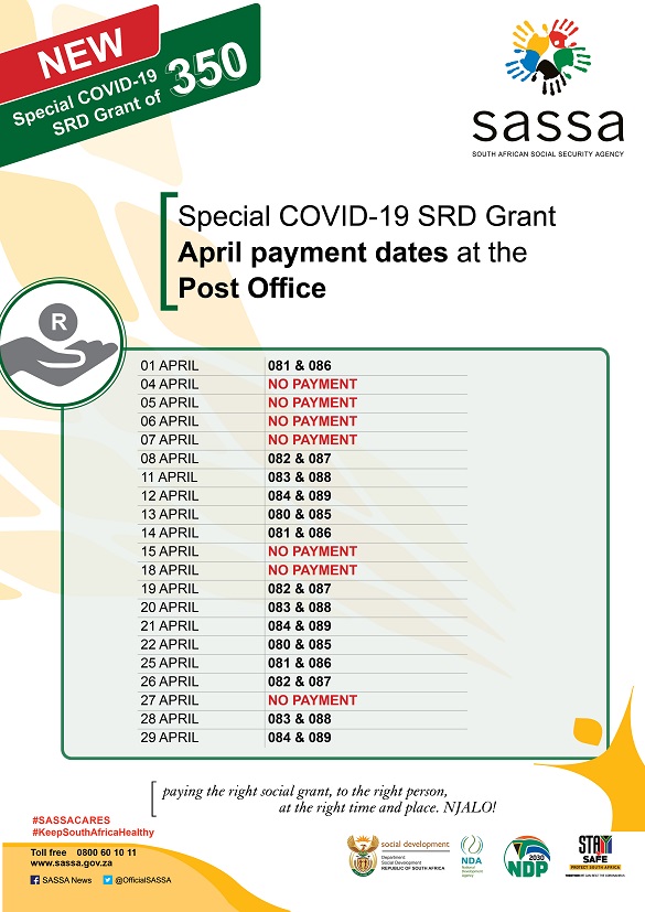 will sassa r350 be paid for april 20242025