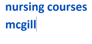 nursing courses mcgill 2024-2025
