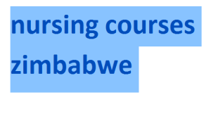 nursing courses zimbabwe 2024-2025