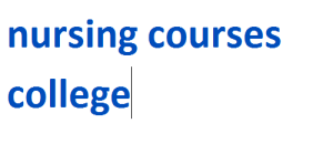 nursing courses college 2024-2025