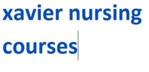 xavier nursing courses 2024-2025