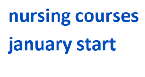 nursing courses january start 2024-2025