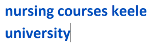 nursing courses keele university 2024-2025