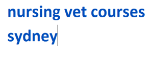 nursing vet courses sydney 2024-2025
