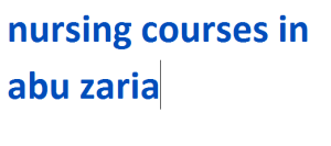 nursing courses in abu zaria 2024-2025