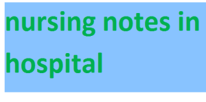 nursing notes in hospital 2024-2025