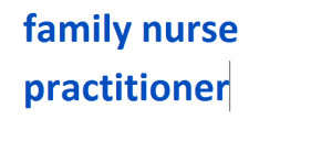 family nurse practitioner 2024-2025
