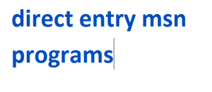 direct entry msn programs 2024-2025